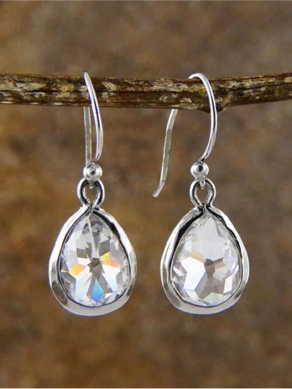 Teardrop Crystal Drop Earrings